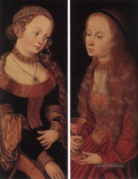  X Kunst - St Katharina von Alexandrien und St Barbara Renaissance Lucas Cranach der Ältere